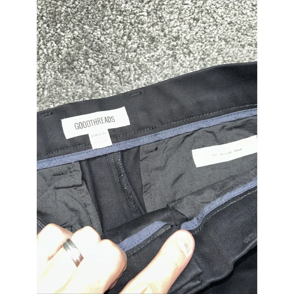 Goodthreads Slim Fit Men’s Pants 30x30 Black Casual Trousers
